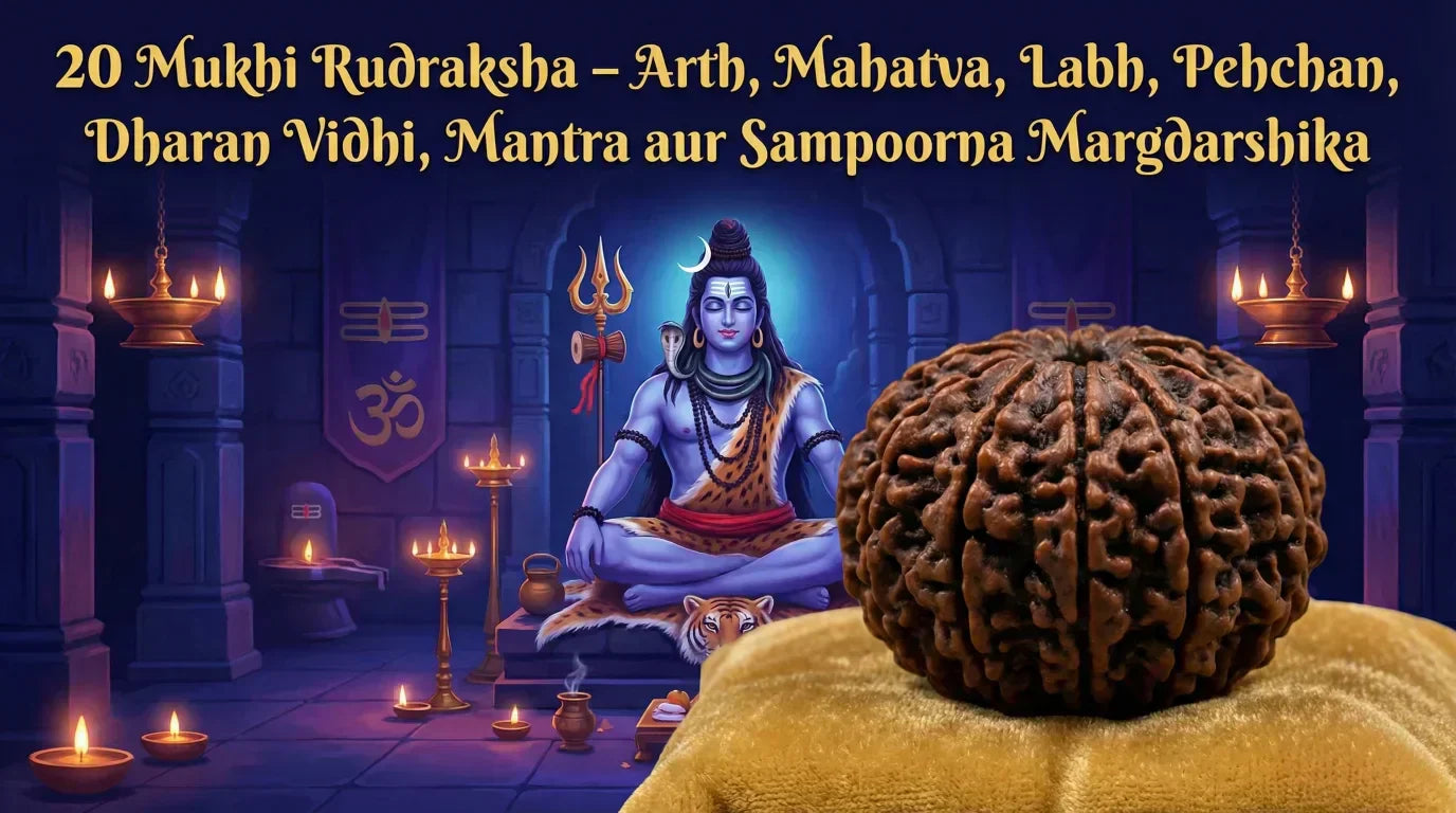 20 Mukhi Rudraksha โ Arth, Mahatva, Labh, Pehchan, Dharan Vidhi, Mantra aur Sampoorna Margdarshika