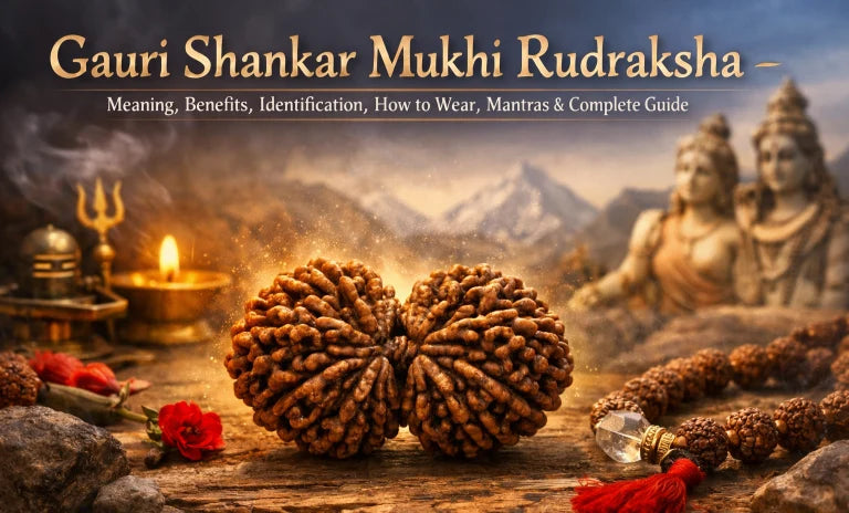 Gauri Shankar Mukhi Rudraksha โ Meaning, Benefits, Identification, How to Wear, Mantras & Complete Guide