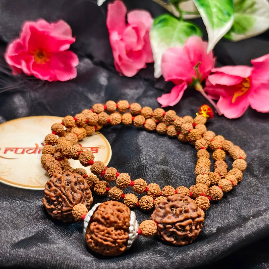 7 and 5 Mukhi Rudraksha Mala combination Mala with Lab Certified Premium Quality Product 7 Mukhi Rudraksha Mala