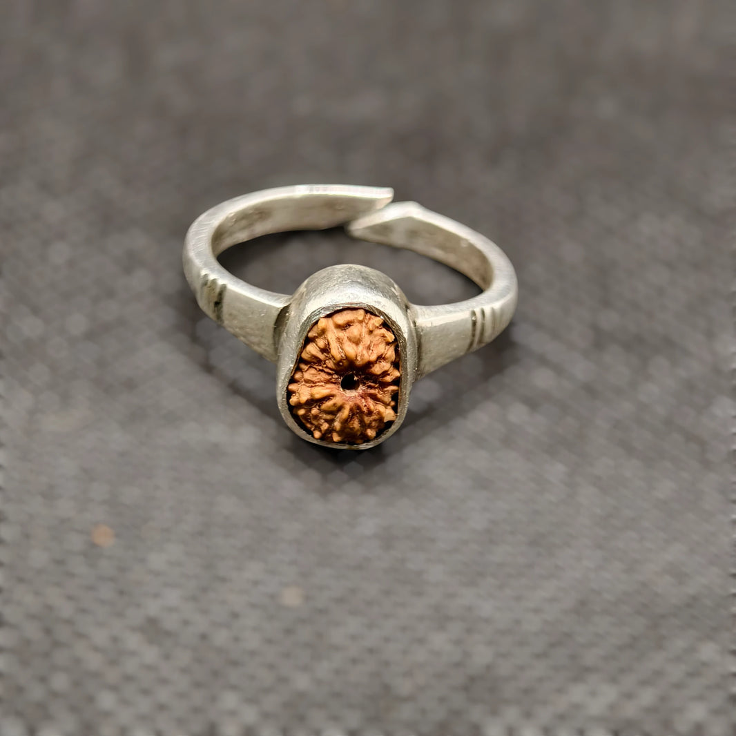 Indonesian 12 Mukhi Rudraksha Ring Adjustable Free Size