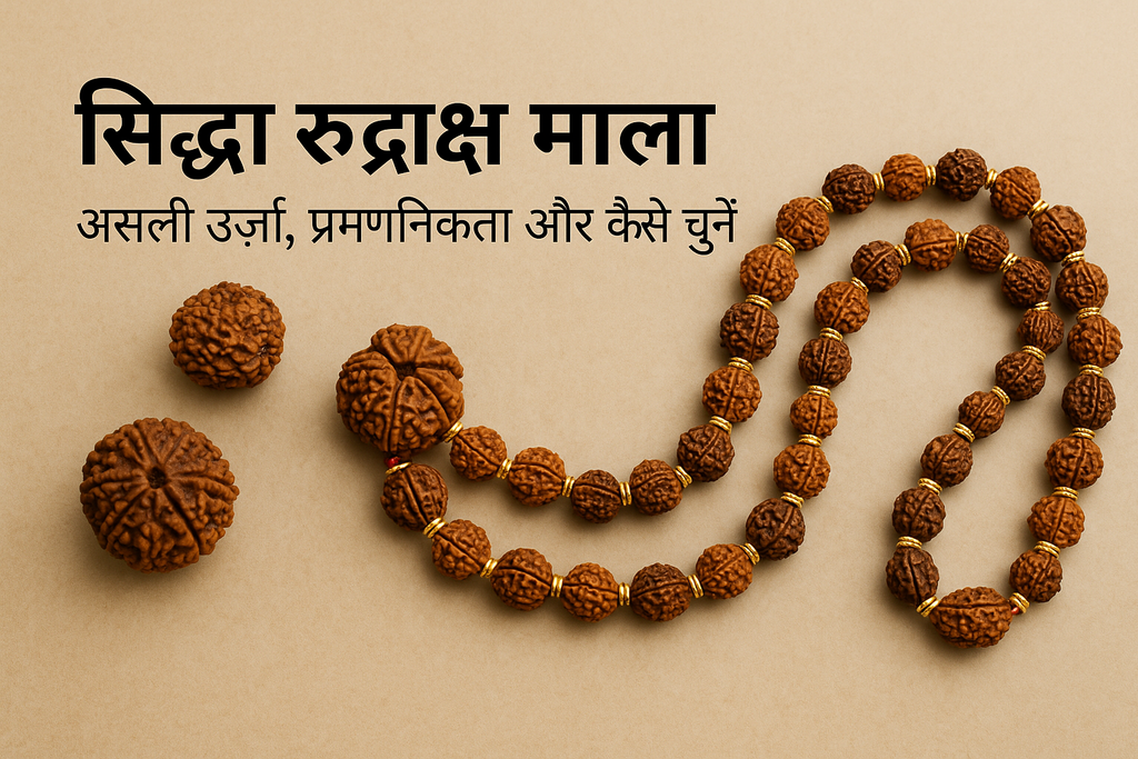सिद्धा रुद्राक्ष माला: असली ऊर्जा, प्रमाणिकता और कैसे चुनें (राह दिखाने वाला गाइड)