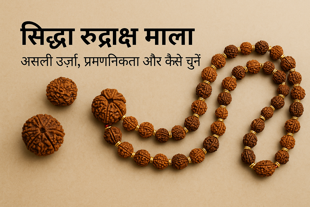 सिद्धा रुद्राक्ष माला: असली ऊर्जा, प्रमाणिकता और कैसे चुनें (राह दिखाने वाला गाइड)