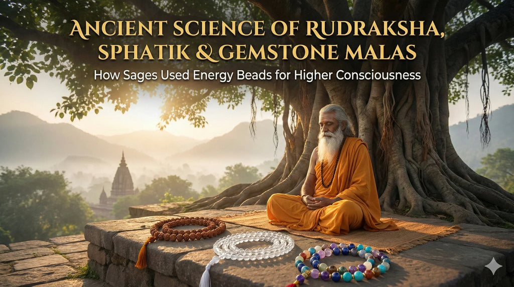 Ancient Science of Rudraksha, Sphatik & Gemstone Malas: How Sages Used Energy Beads for Higher Consciousness