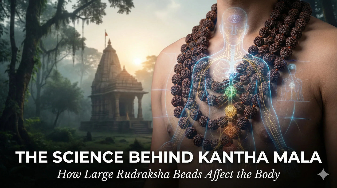 The Science Behind Kantha Mala: How Large Rudraksha Beads Affect the Body