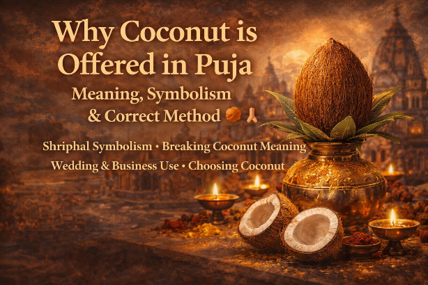 Why Coconut is Offered in Puja: Meaning, Symbolism & Correct Method