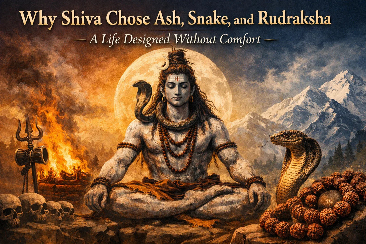 Why Shiva Chose Ash, Snake, and Rudraksha — A Life Designed Without Comfort