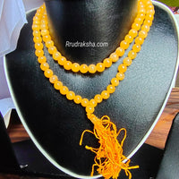 Yellow Agate Rosary/Hakik Mala for Brashaspati Grah