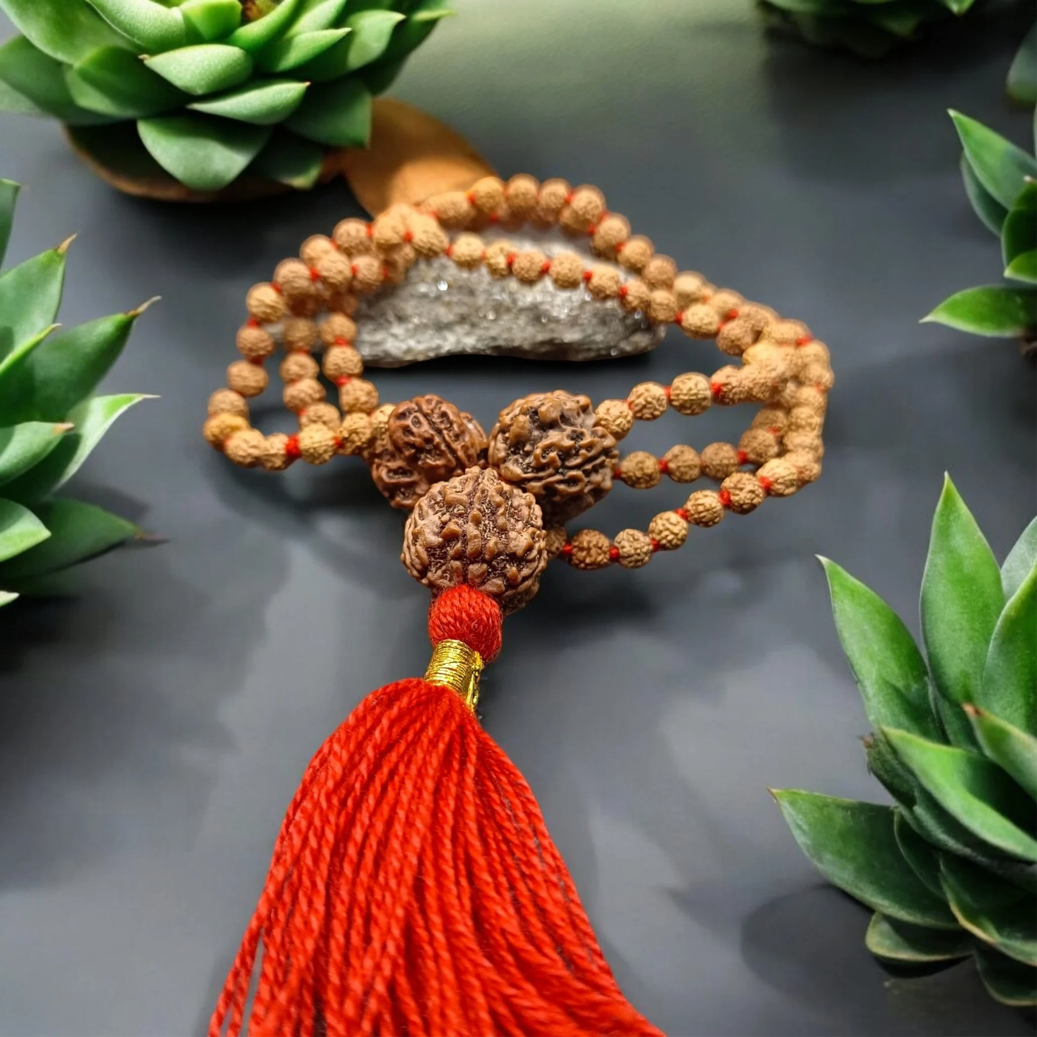 Goddess Lakshmi 7 Mukhi Rudraksha Mala / Nepali 7 Mukhi Rudraksha With 7 Mukhi Rudraksha Mala