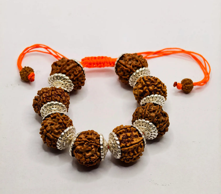 White background image for 8 year silver capped bracelet Lab Certified authentic product 