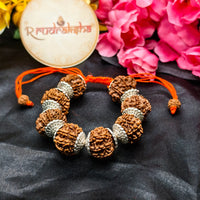 Silver 8 kMukhi Rudraksha Bracelet adjustable 