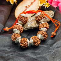 Silver Capped 8 kMukhi Rudraksha Bracelet for daily wearing 