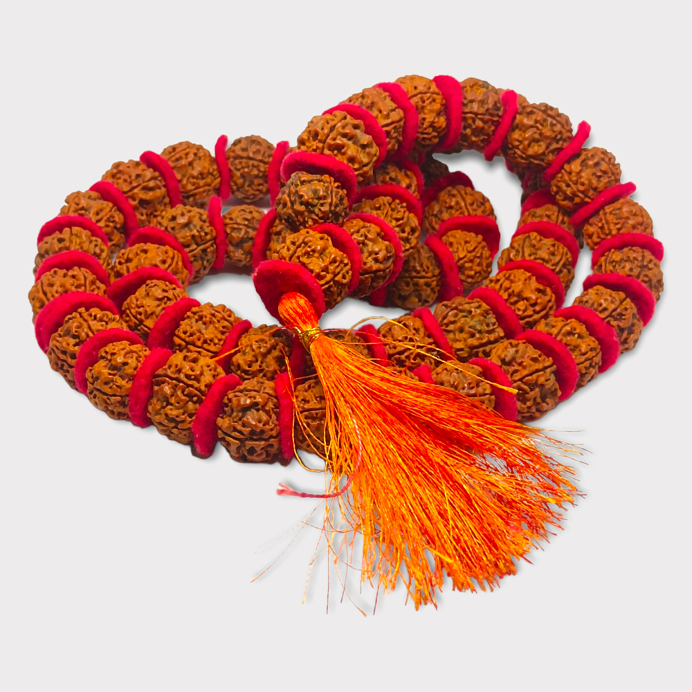 Nepali 5 Mukhi Rudraksha Kantha Mala Lab Certified