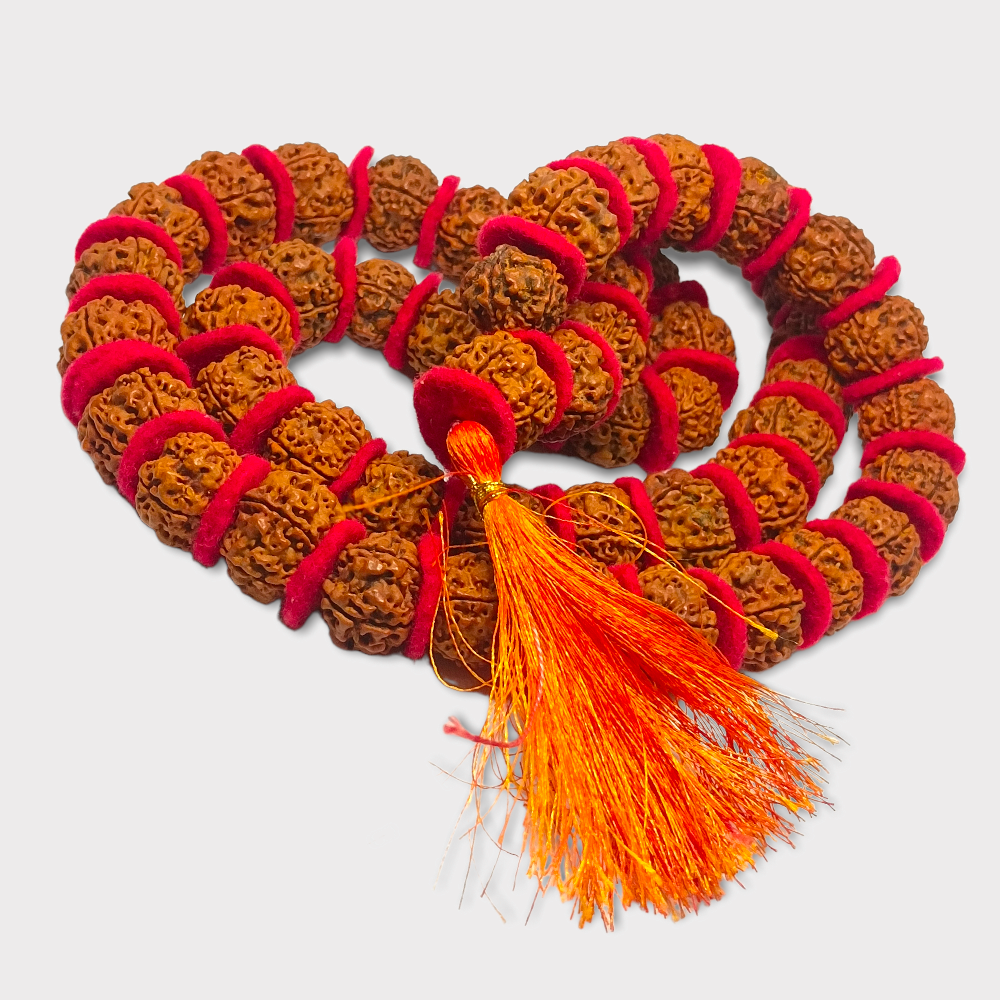 Nepali 5 Mukhi Rudraksha Kantha Mala Lab Certified