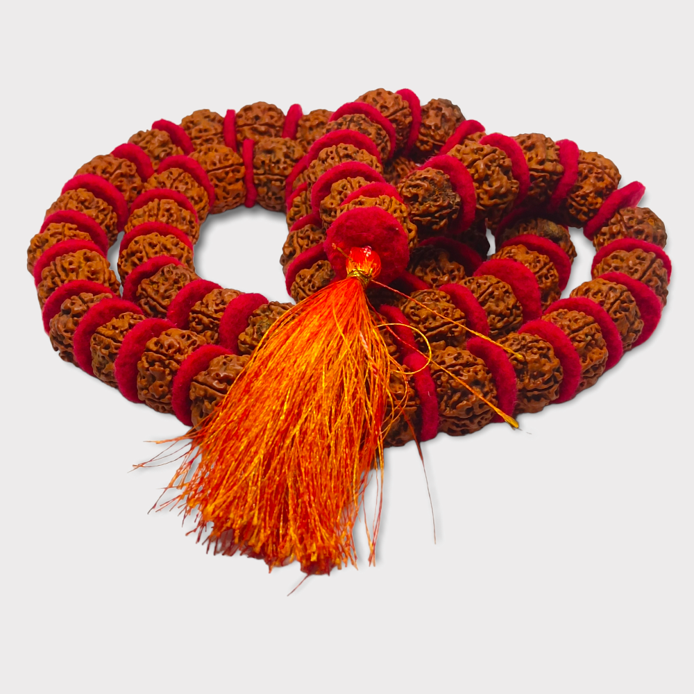 Nepali 5 Mukhi Rudraksha Kantha Mala Lab Certified