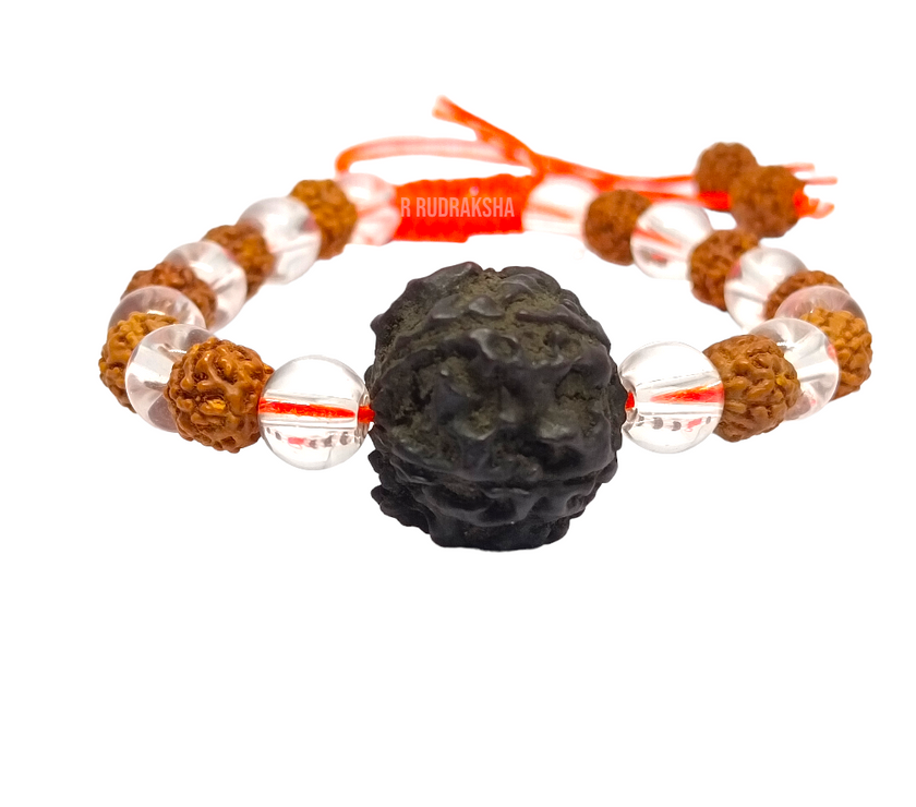 Punchmukhi Rudraksha Sphatik Bracelet Lab Certified