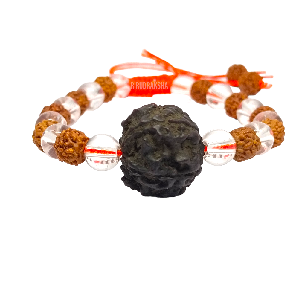 Punchmukhi Rudraksha Sphatik Bracelet Lab Certified