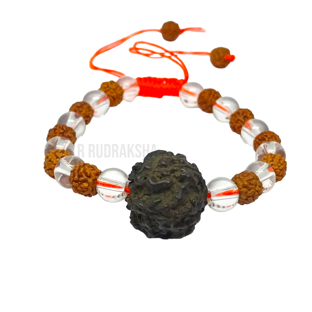 Punchmukhi Rudraksha Sphatik Bracelet Lab Certified