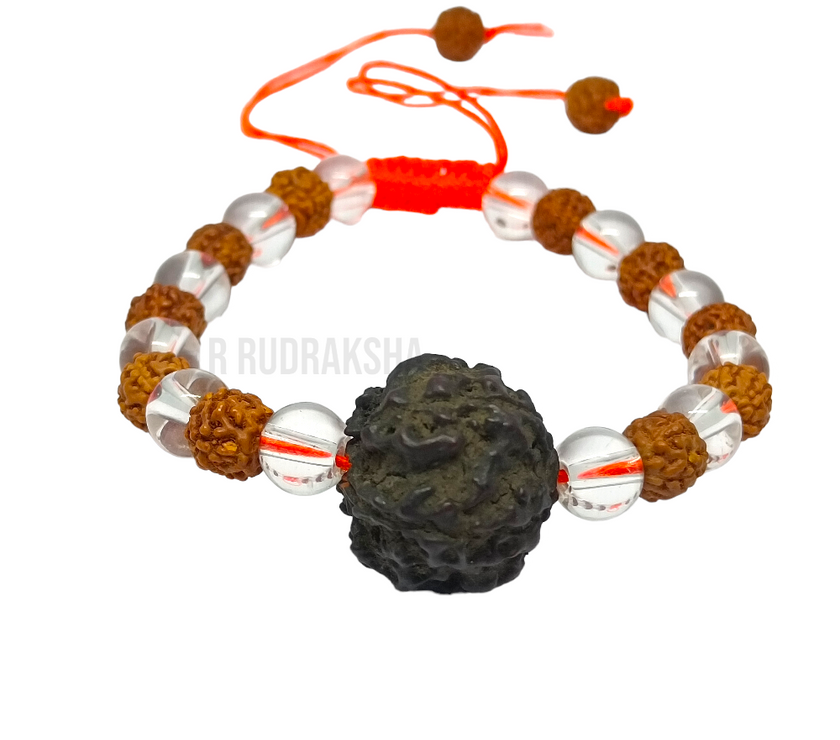 Punchmukhi Rudraksha Sphatik Bracelet Lab Certified