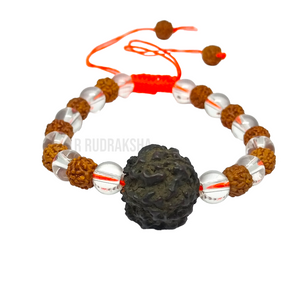 Punchmukhi Rudraksha Sphatik Bracelet Lab Certified
