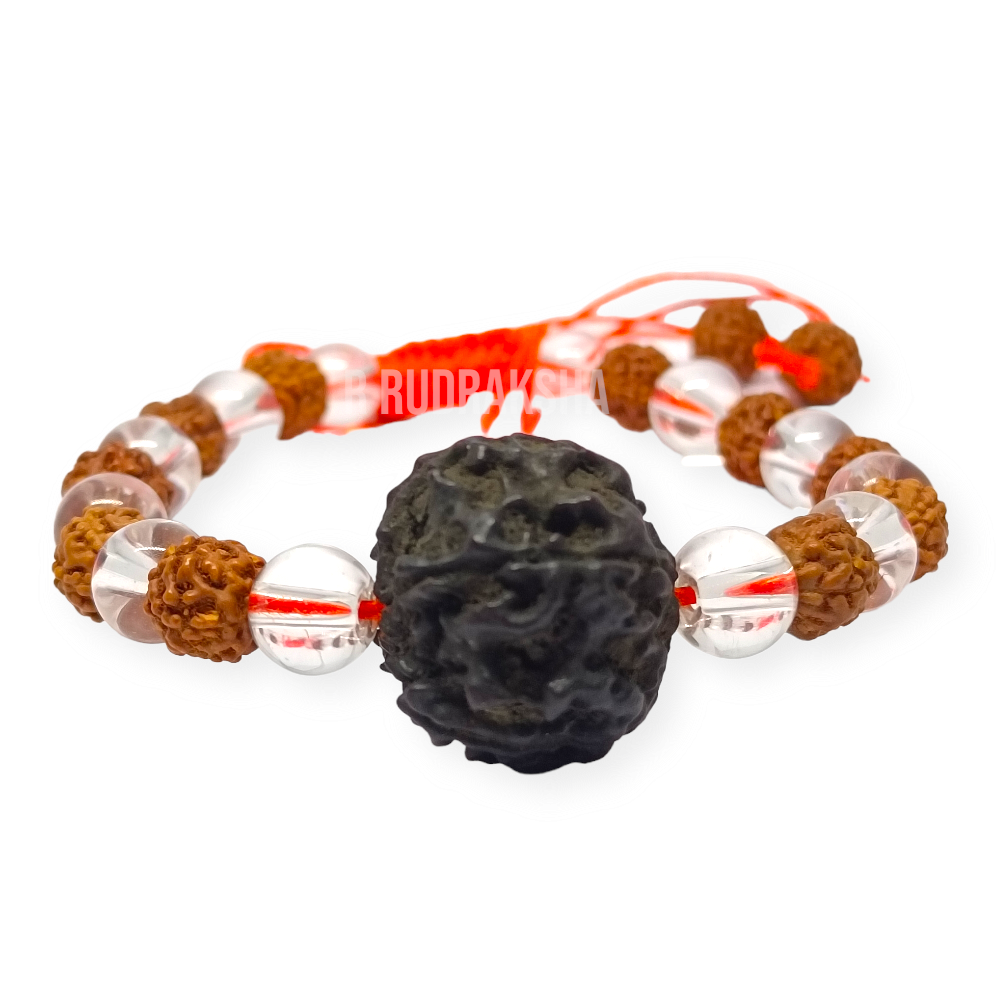 Punchmukhi Rudraksha Sphatik Bracelet Lab Certified