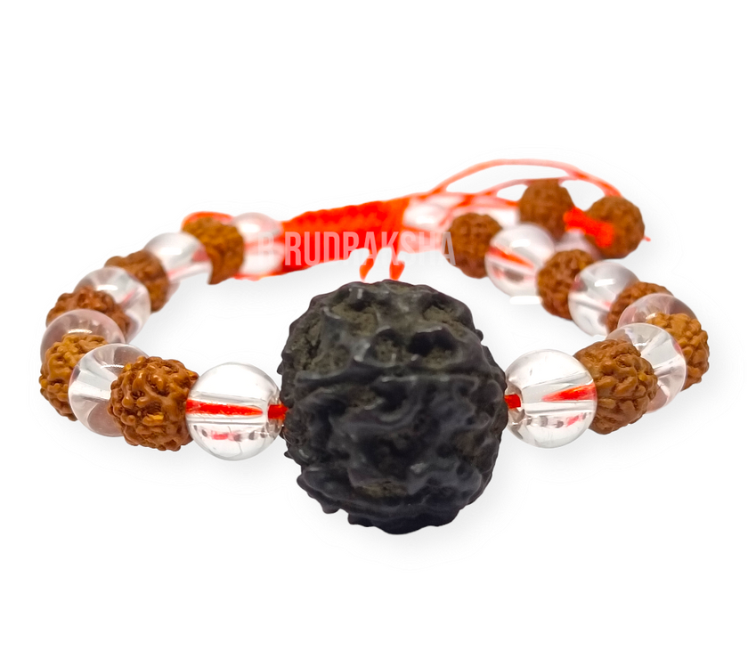 Punchmukhi Rudraksha Sphatik Bracelet Lab Certified