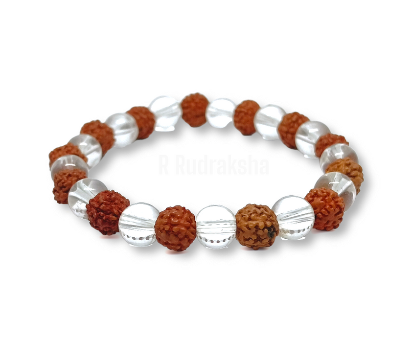Sphatik Rudraksha Bracelet Lab Certified