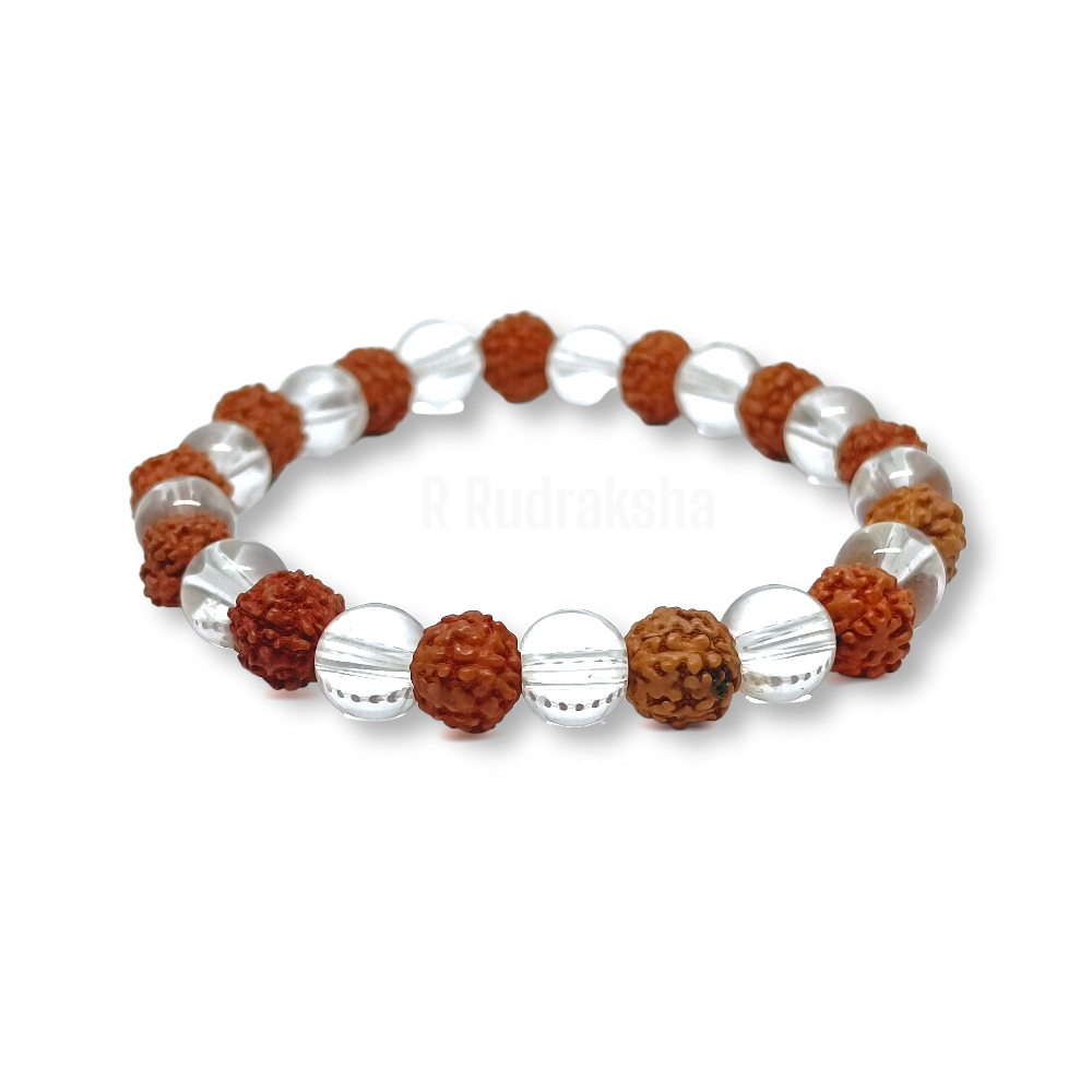 Sphatik Rudraksha Bracelet Lab Certified