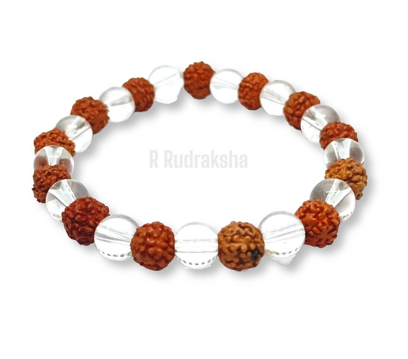 Sphatik Rudraksha Bracelet Lab Certified
