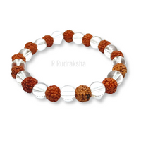 Sphatik Rudraksha Bracelet Lab Certified