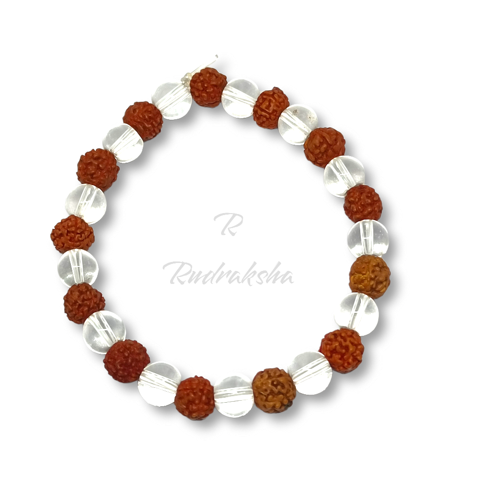 Sphatik Rudraksha Bracelet Lab Certified