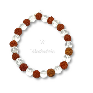 Sphatik Rudraksha Bracelet Lab Certified