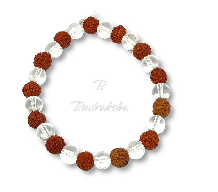 Sphatik Rudraksha Bracelet Lab Certified