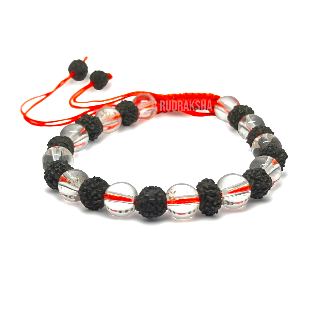 Sphatik Black Rudraksha Bracelet Lab Certified