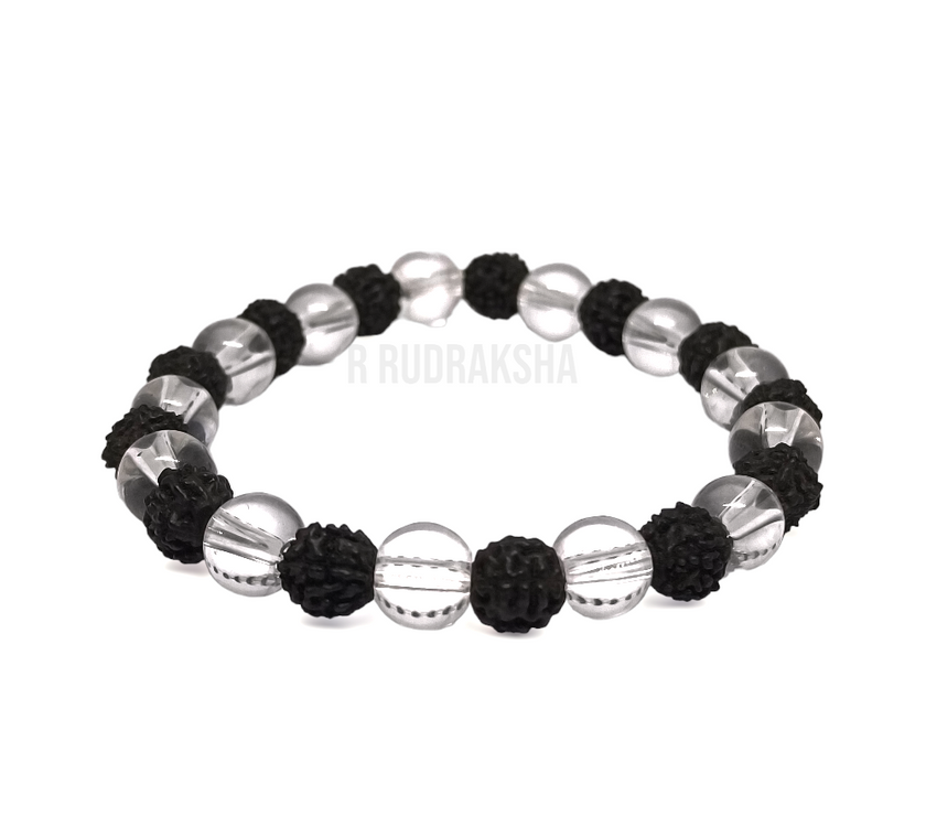 Sphatik Rudraksha Bracelet Lab Certified