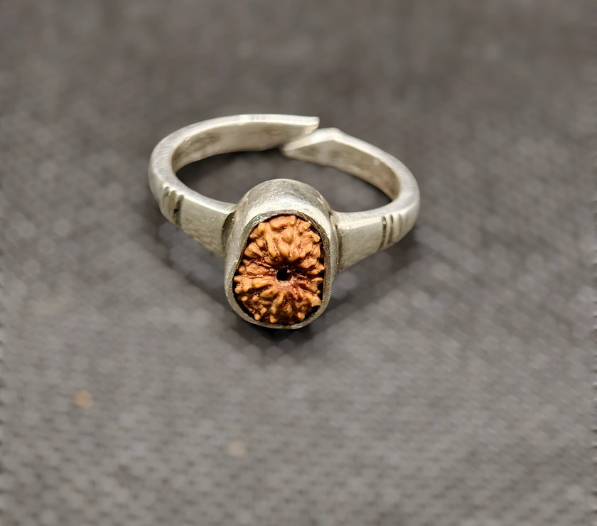 Indonesian 12 Mukhi Rudraksha Ring Adjustable Free Size