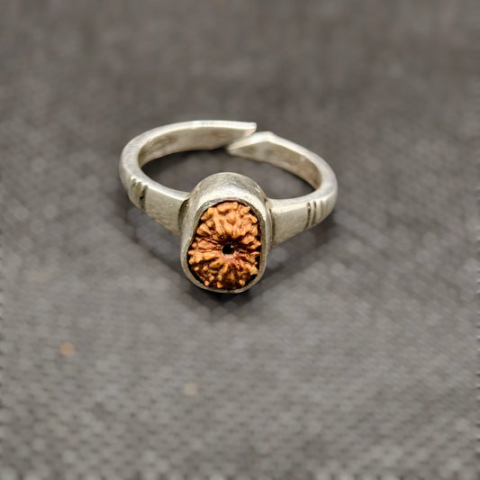 Indonesian 12 Mukhi Rudraksha Ring Adjustable Free Size