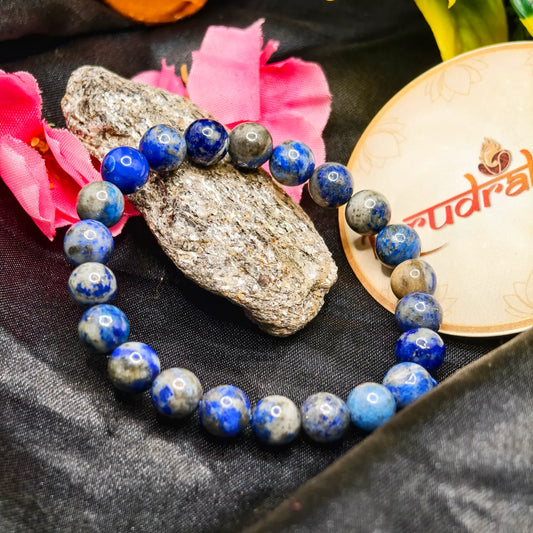 Natural Lapis Lazuli Bracelet For Wisdom and Success - Lab Certified
