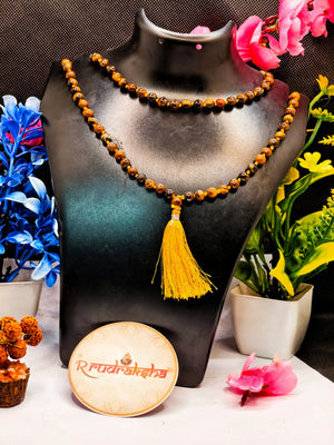 Premium Quality Tiger Eye Stone Mala for daily wearing and positivity. Highly effective mala for prosperity 