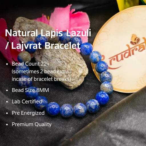 Lapis lazuli bracelet Lab Certified/ Lajvrat Bracelet details 
