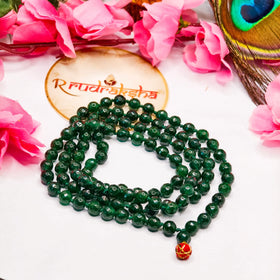 Margaj Mala , Green Jade Rosary Lab Certified 