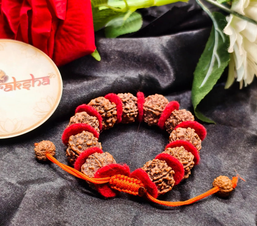 Valvet Design 5 Mukhi Rudraksha Bracelet of Nepal Origin Beads Rudraksha