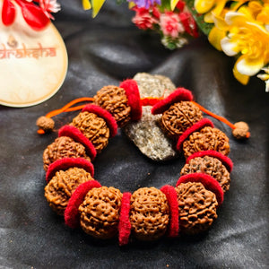 Beautiful 7 Mukhi Rudraksha Bracelet With Valvet Cloths 10 Beads of 7 Mukhi Rudraksha Bracelet With Valvet Cloths Lab Certified Premium Quality Product 