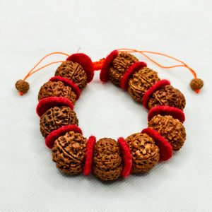Nepali 7 Mukhi Rudraksha Bracelet With Valvet Cloths for men and women lab Tested Authentic product 
