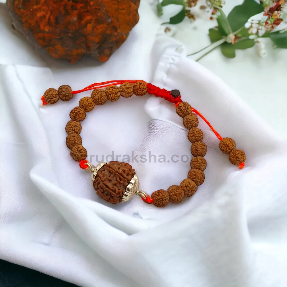 Pure 9 Mukhi Rudraksha SilverCapped Bracelet