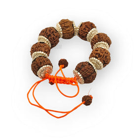 Nepali 8 Mukhi Rudraksha Silver Bracelet - Certified