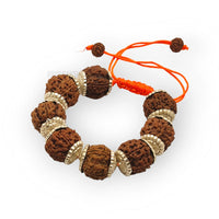 Nepali 7 Mukhi Rudraksha Silver Bracelet - Certified