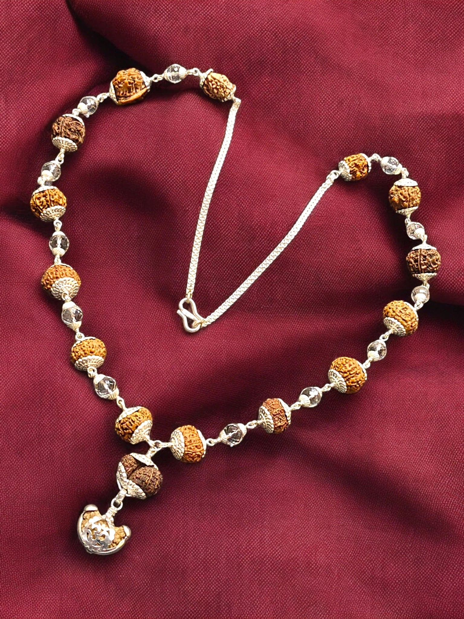 1-14 Mukhi Siddha Mala With Sphatik Quartz Beads/Siddha Rudraksha Mala