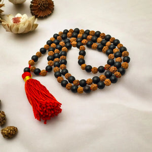 109 Beads Malai Made up with combination of Rudraksha and Karungali Malai Beads 109 Beads Premium Quality Lab Certified 