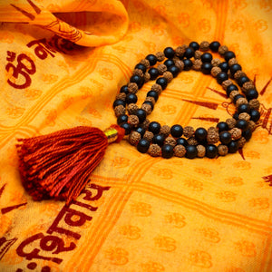 Rudraksha Karungali Malai For daily wear. Ebony Wood. 5 Mukhi Rudraksh Combination for daily wearing lab Tested product 