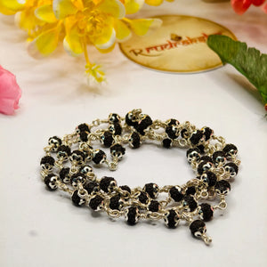 A Silver Kantha made up with 5 Mukhi Rudraksha 55 Beads Lab Certified Premium Quality 5 Mukhi Rudraksha Mala Silver 